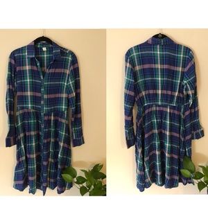 old navy long sleeve knee length plaid dress